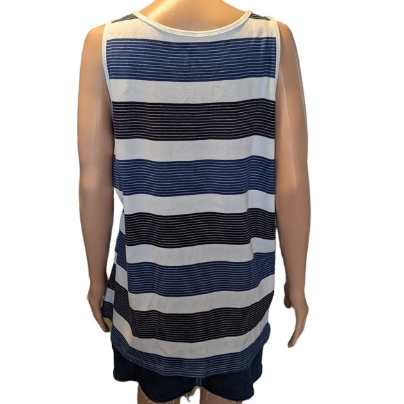 NEW Lane Bryant Plus Size 22W Striped Sweater Tank Swank Top Blues White Office - Picture 4 of 9